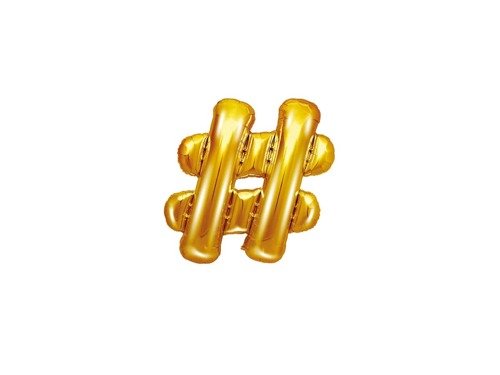 "#" Gold Foil Balloon - 35 cm - 1 pc