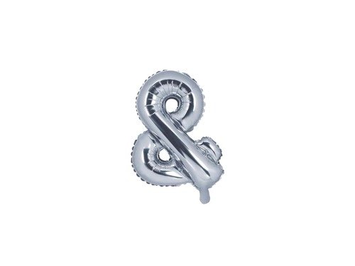 "&" Silver Foil Balloon - 35 cm - 1 pc