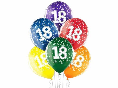 18 birthday crystallic balloons - 12" - 50 pcs