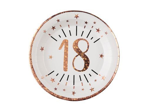 18 years ages plate - 22,5 cm - 10 pcs.