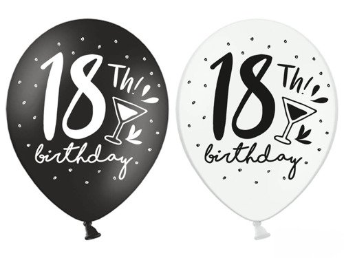 18th Birthday Balloons - 30 cm - 50 pcs.