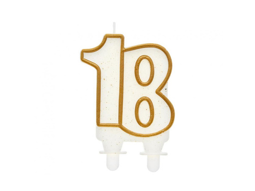 18th Birthday Candle - 8 cm - 1 pc