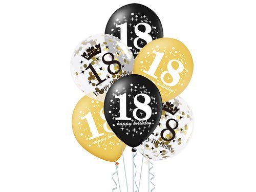 18th Birthday balloons - 30 cm - 6 pcs