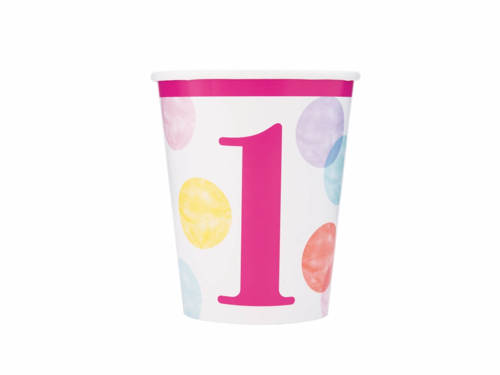 1st Birthday Cups - 266 ml - 8 pcs