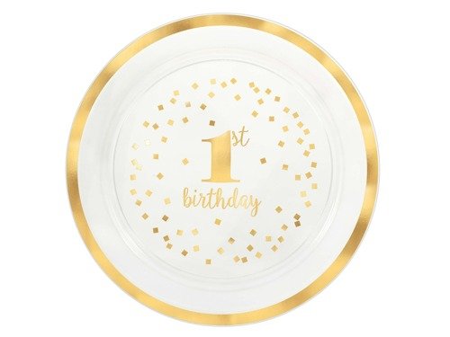 1st Birthday plastic plate - 40 cm - 1 pcs