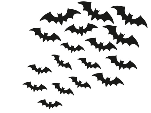 24 Flying Bat Wall Decorations Kit