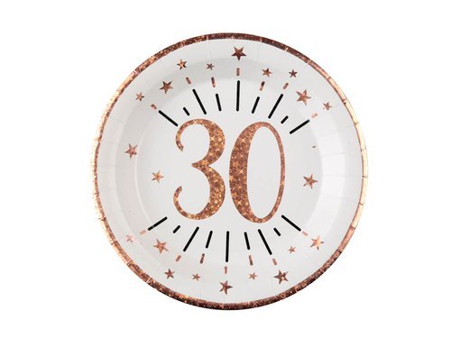 30 years ages plate - 22,5 cm - 10 pcs.