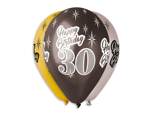 30th Birthday Balloons - 30 cm - 6 pcs