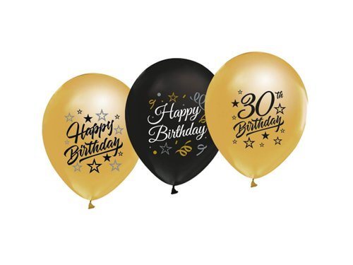 30th Birthday balloons - 30 cm - 5 pcs