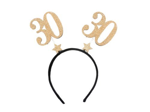 30th birthday headband - gold - 1 pc