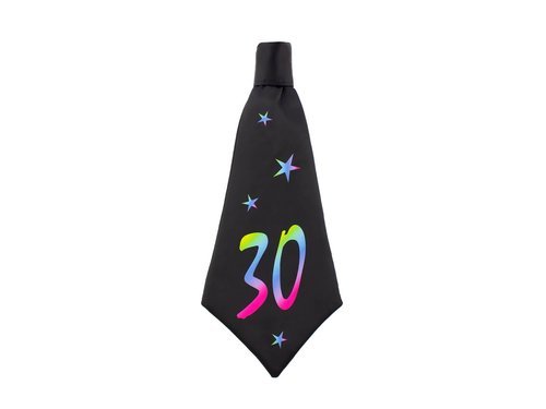 30th birthday tie, black, 42x18 cm, 1 pc