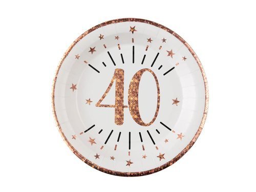 40 years ages plate - 22,5 cm - 10 pcs.