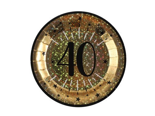 40 years ages plate - 33 cm - 10 pcs.