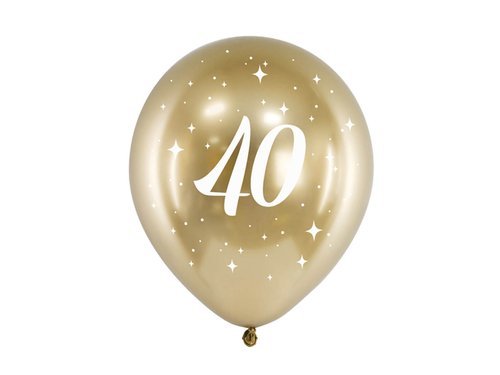 40th Birthday balloons - 30 cm - 6 pcs