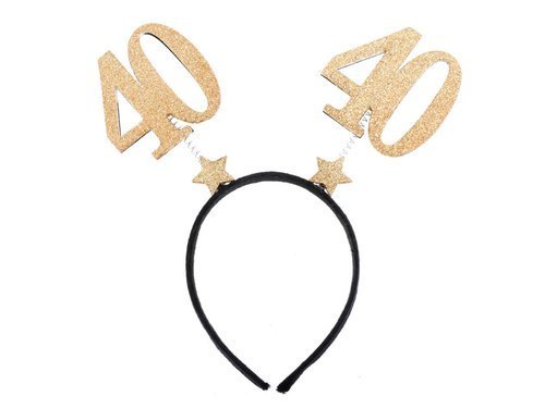 40th birthday headband - gold - 1 pc