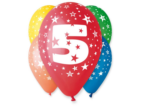 4th Birthday Balloons - 30 cm - 5 pcs.