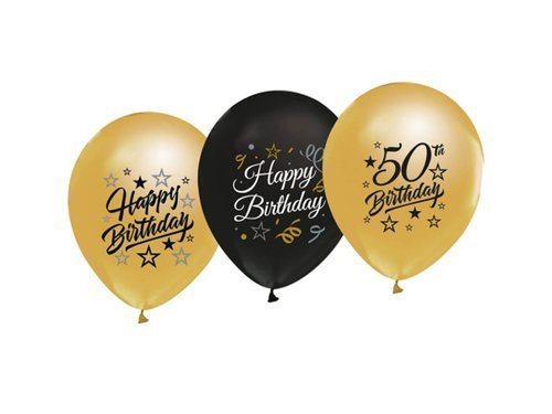 50th Birthday balloons - 30 cm - 5 pcs