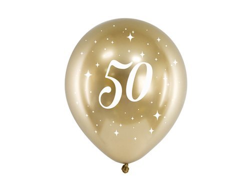 50th Birthday balloons - 30 cm - 6 pcs