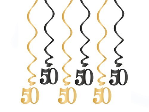 50th Swirls Decorations - 6 pcs