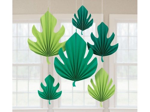 6 Palm Leaf Shaped Fans