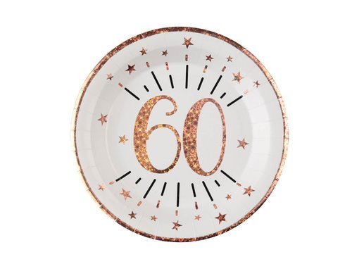 60 years ages plate - 22,5 cm - 10 pcs.