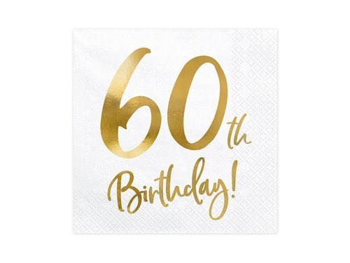 60 years white ages napkin