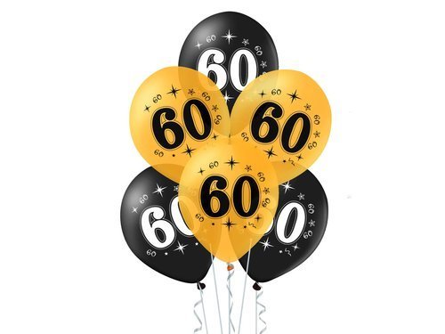 60th Birthday balloons - 30 cm - 10 pcs