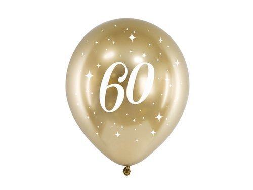 60th Birthday balloons - 30 cm - 6 pcs