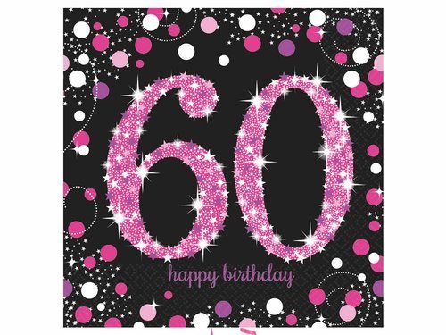 60th birthday napkins - 33cm - 16 pcs.