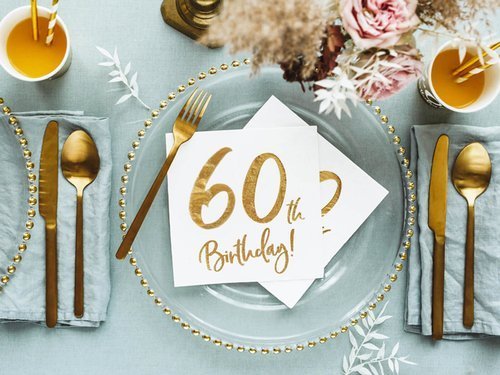 60th birthday napkins - 33cm - 20 pcs.