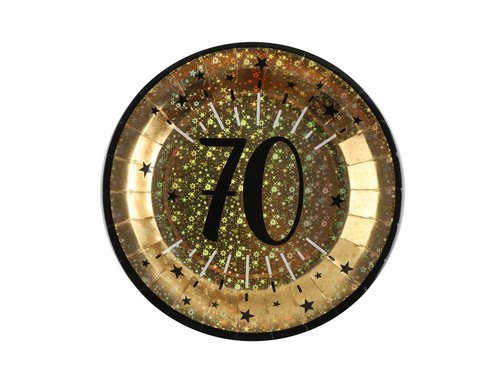 70 years ages plate - 22,5 cm - 10 pcs.