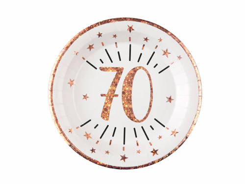 70 years ages plate - 22,5 cm - 10 pcs.