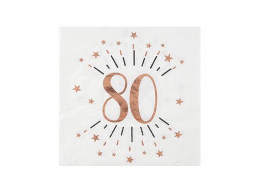 80 years ages napkin - 33 cm - 10 pcs.