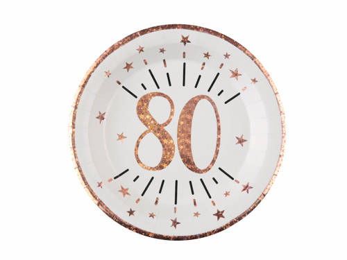 80 years ages plate - 22,5 cm - 10 pcs.