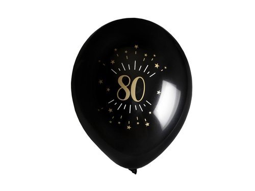 80th Birthday balloons - 23 cm - 8 pcs