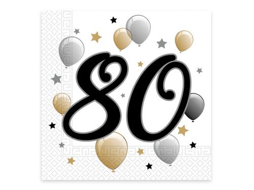 80th birthday napkins - 33 cm - 20 pcs.