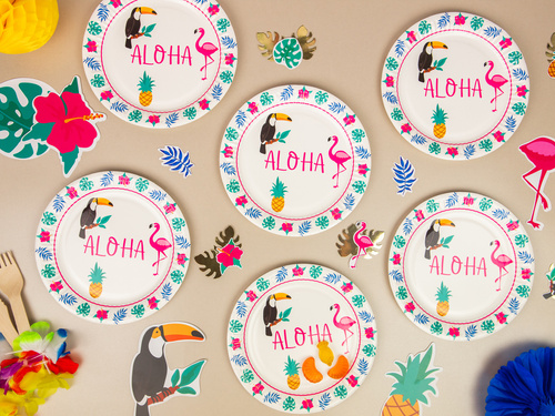 Aloha Party double-sided decoration - 12 pcs.