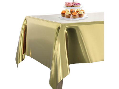 Ancient gold Foil Plastic Table Cover - 137 x 183 cm