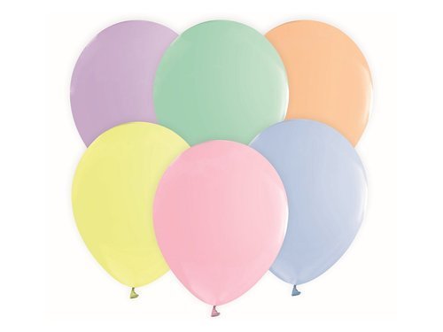 Assorted pastel balloons - 12'' - 10 pcs.