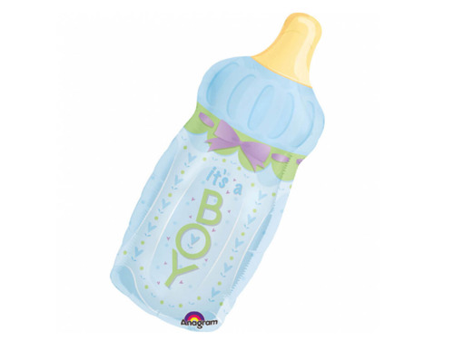 Baby Bottle Boy SuperShape Foil Balloon - 33 x 79 cm - 1 pc