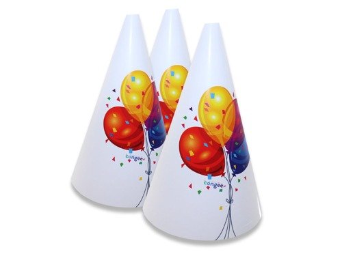 Balloon Party Hats - 6 pcs