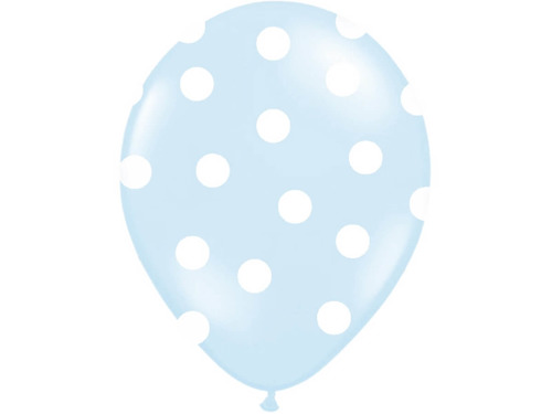 Balloons 12" Pastel Sky Blue "Dots", 50 pc