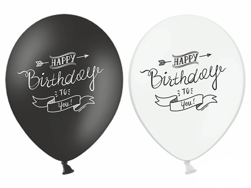 Balloons 30cm, Happy Birthday, Pastel Mix, 6 pcs