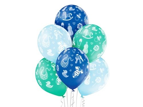 Balloons Baby Boy Blue - 27 cm - 6 pcs