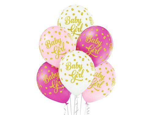 Balloons Baby Girl Pink - 12" - 6 pcs