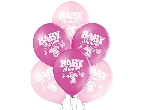 Balloons Baby Shower Pink - 12" - 6 pcs