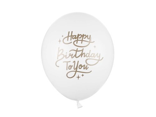 Balloons Happy Birthday Pastel White - 30 cm - 50 pcs