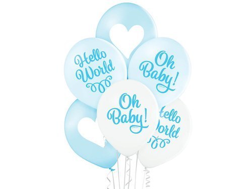 Balloons Oh Baby Boy Blue - 30 cm - 6 pcs