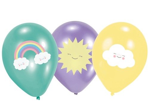 Balloons Rainbow & Cloud - 28 cm - 6 pcs