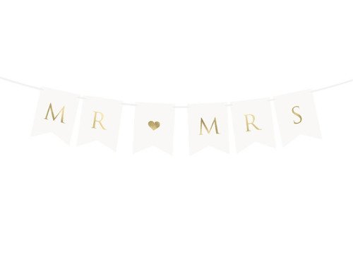 Banner "Mr ❤ Mrs", 85 cm, 1 pc